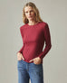 Women's Stretch Rib Crew Long Sleeve Tee - Tibetan Red